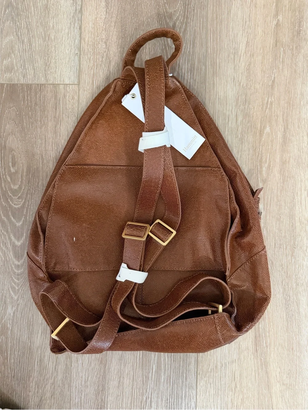 Hammitt Brown Leather Backpack with Gold Hardware